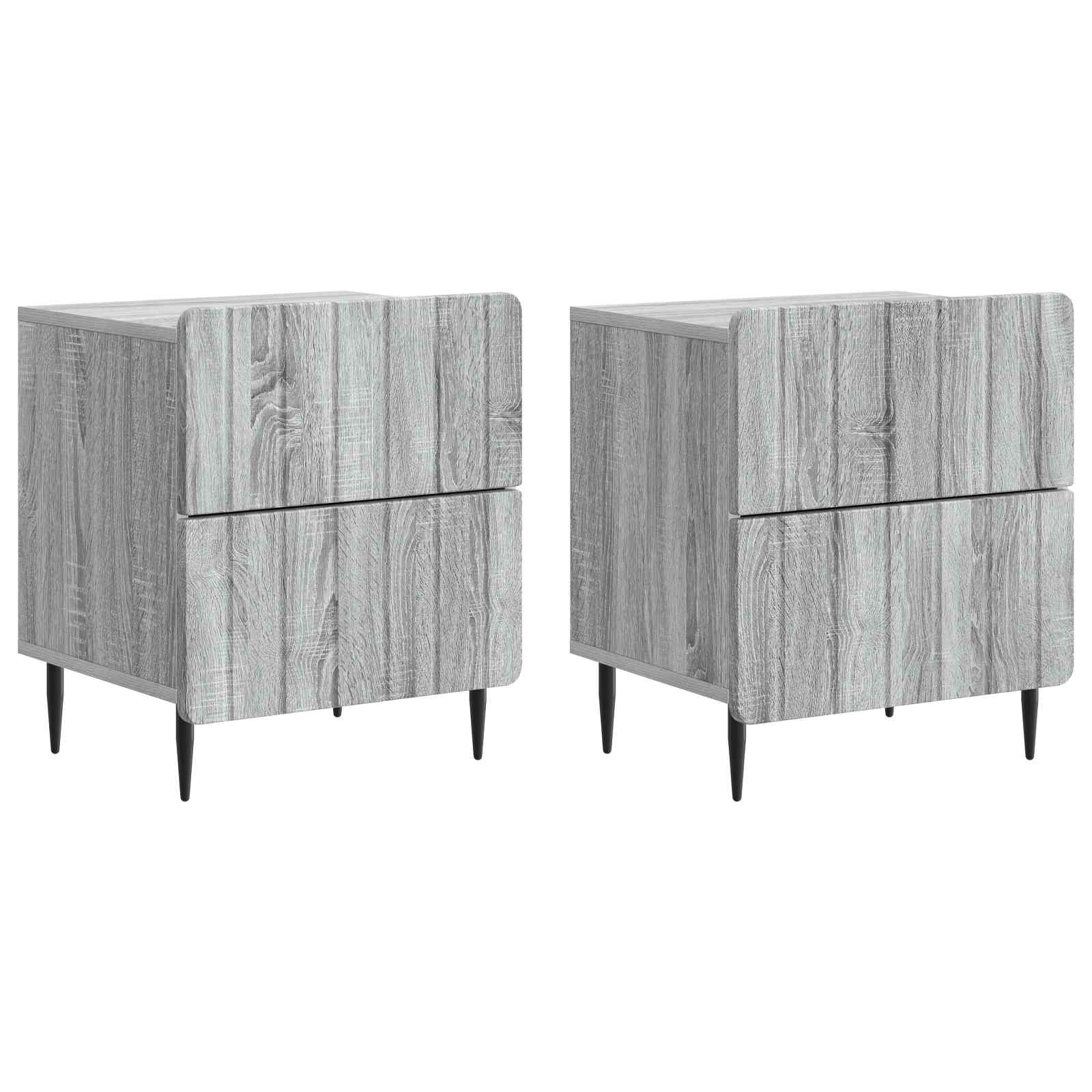 vidaXL Szafka Nocna z szufladą 2 pcs Szary Sonoma 43 x 34,5 x 49,5 cm