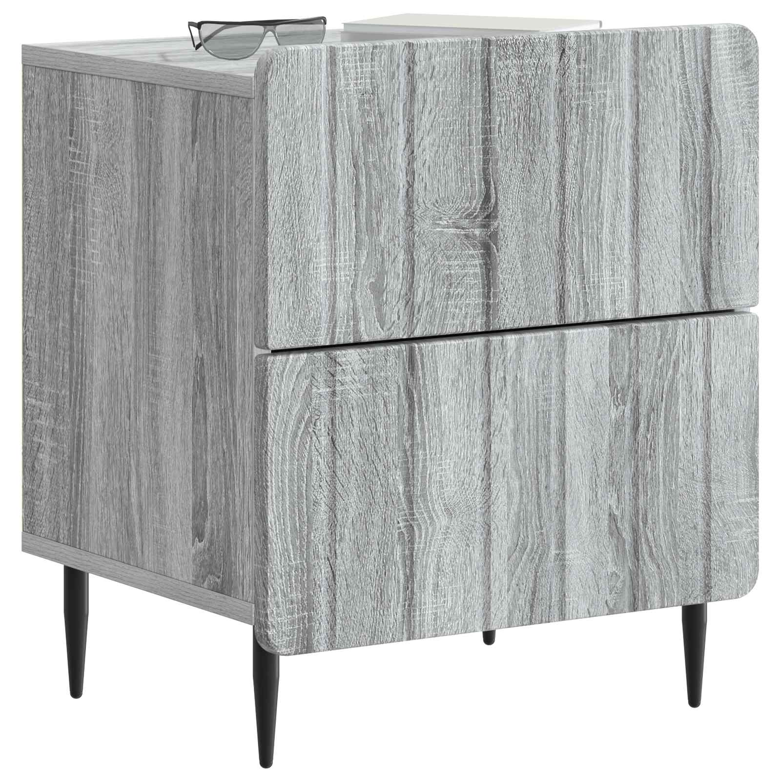 vidaXL Szafka Nocna z szufladą 2 pcs Szary Sonoma 43 x 34,5 x 49,5 cm