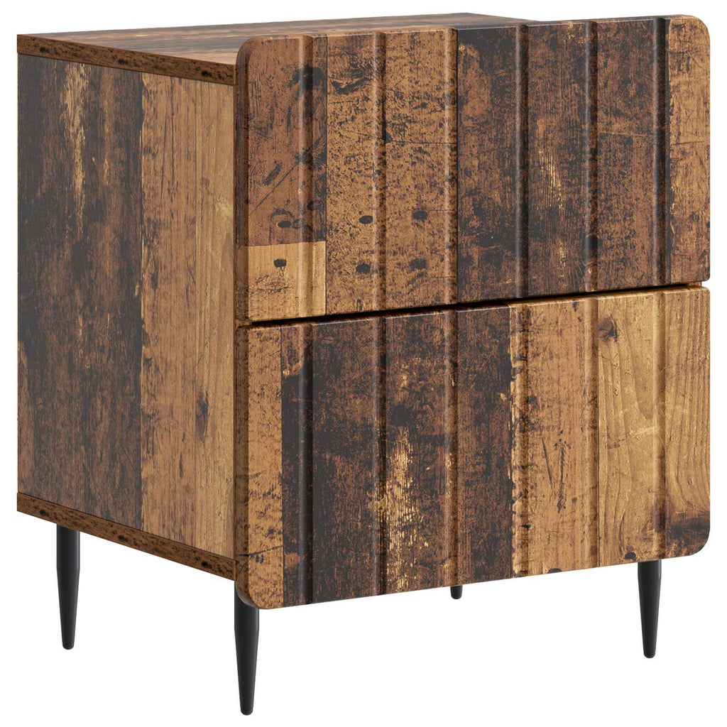 vidaXL Szafka Nocna z szufladą 2 pcs Stare drewno 43 x 34,5 x 49,5 cm