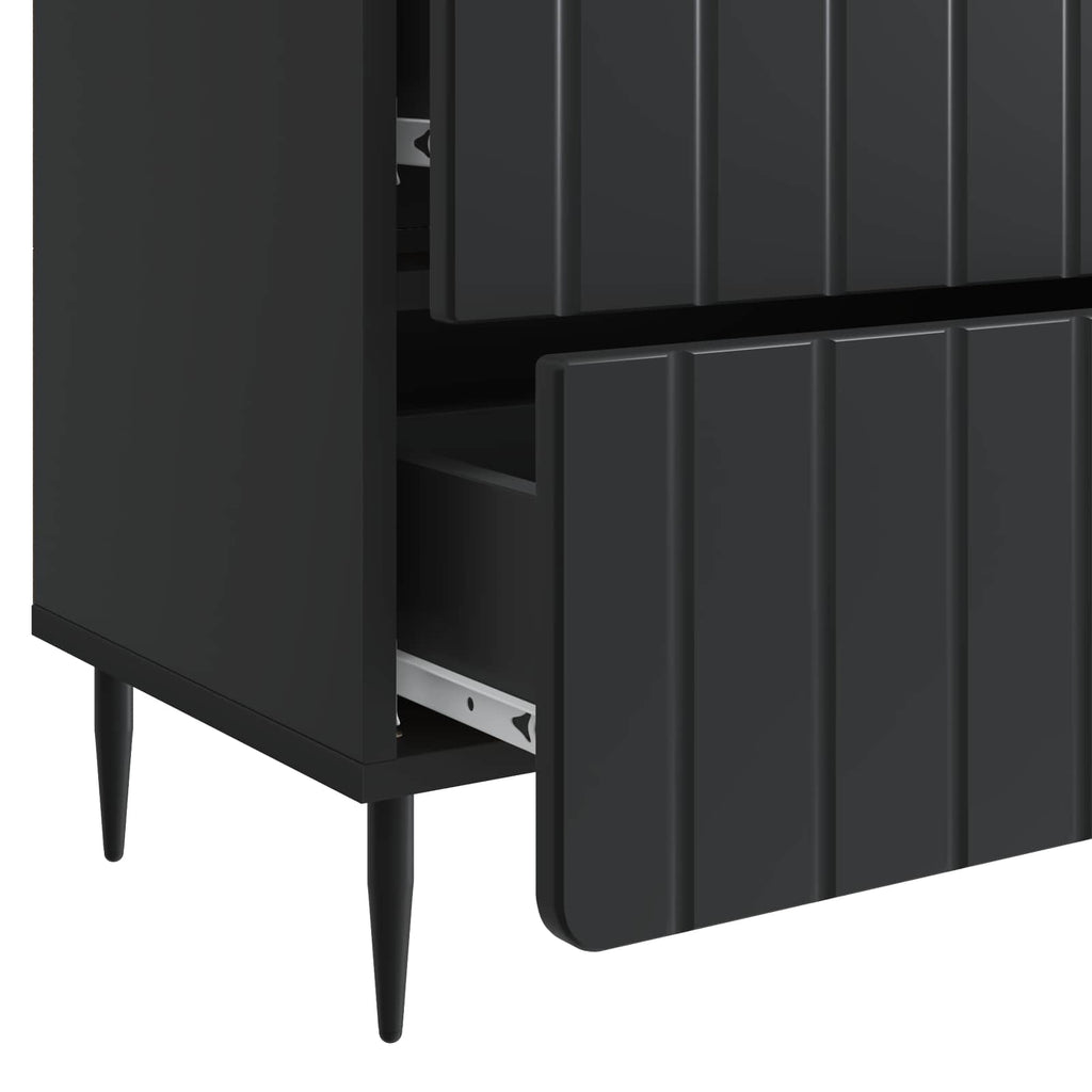 vidaXL Szafka Nocna Czarny 62 x 34,5 x 49,5 cm Drewno inżynieryjne
