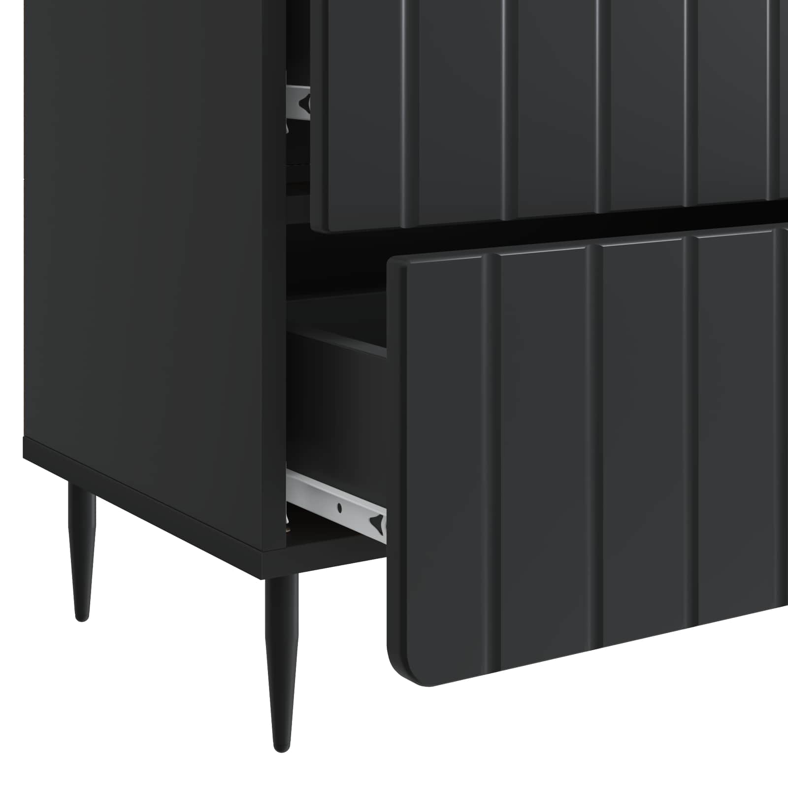 vidaXL Szafka Nocna Czarny 62 x 34,5 x 49,5 cm Drewno inżynieryjne