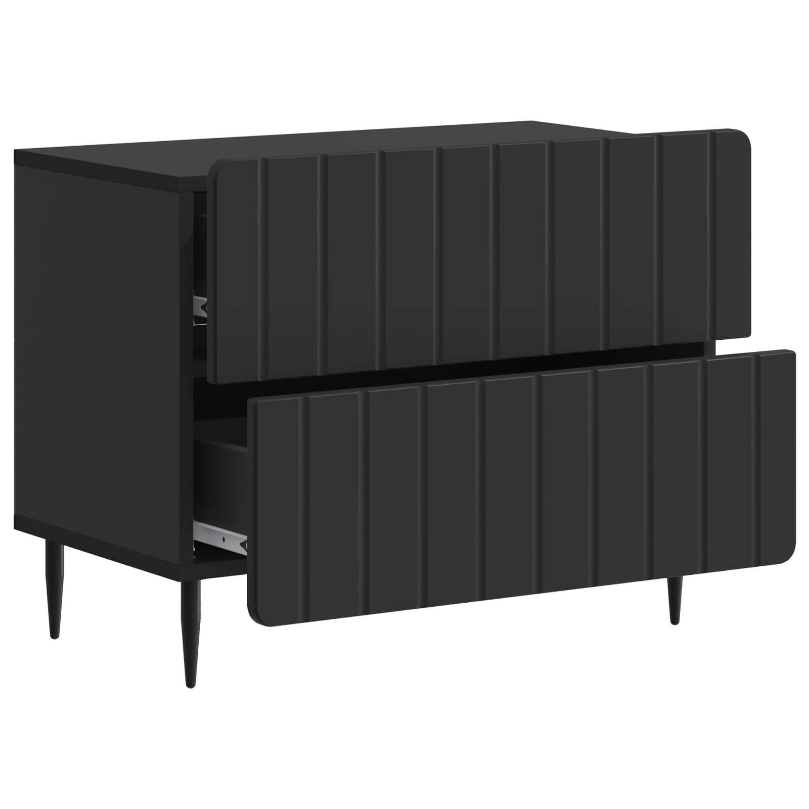 vidaXL Szafka Nocna Czarny 62 x 34,5 x 49,5 cm Drewno inżynieryjne