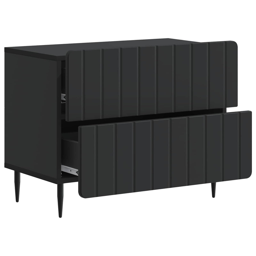 vidaXL Szafka Nocna Czarny 62 x 34,5 x 49,5 cm Drewno inżynieryjne