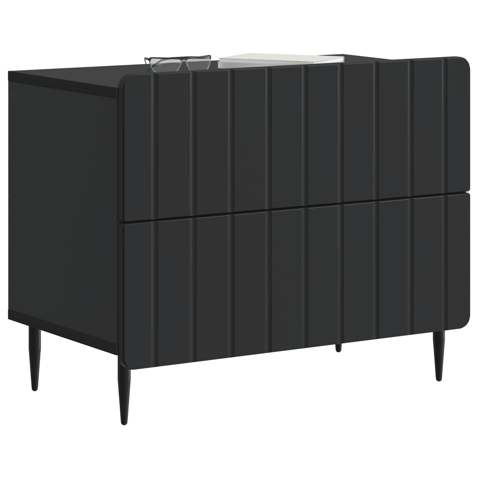 vidaXL Szafka Nocna Czarny 62 x 34,5 x 49,5 cm Drewno inżynieryjne