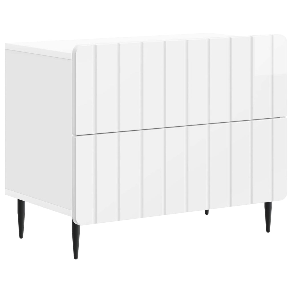 vidaXL Szafka Nocna z szufladą Biały wysoki połysk 62 x 34,5 x 49,5 cm
