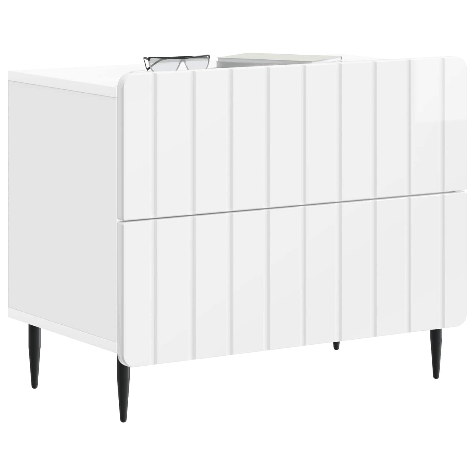 vidaXL Szafka Nocna z szufladą Biały wysoki połysk 62 x 34,5 x 49,5 cm