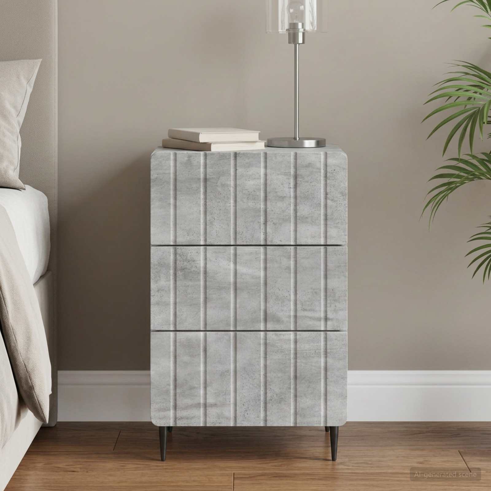 vidaXL Szafka Nocna Betonowy szary 43x 41 x 68 cm Drewno inżynieryjne
