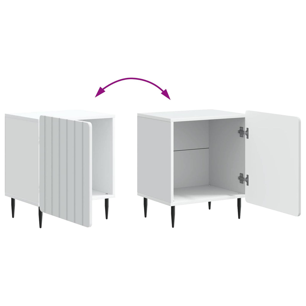 vidaXL Szafka Nocna 2 pcs Biały 43 x 34,5 x 52 cm Drewno inżynieryjne