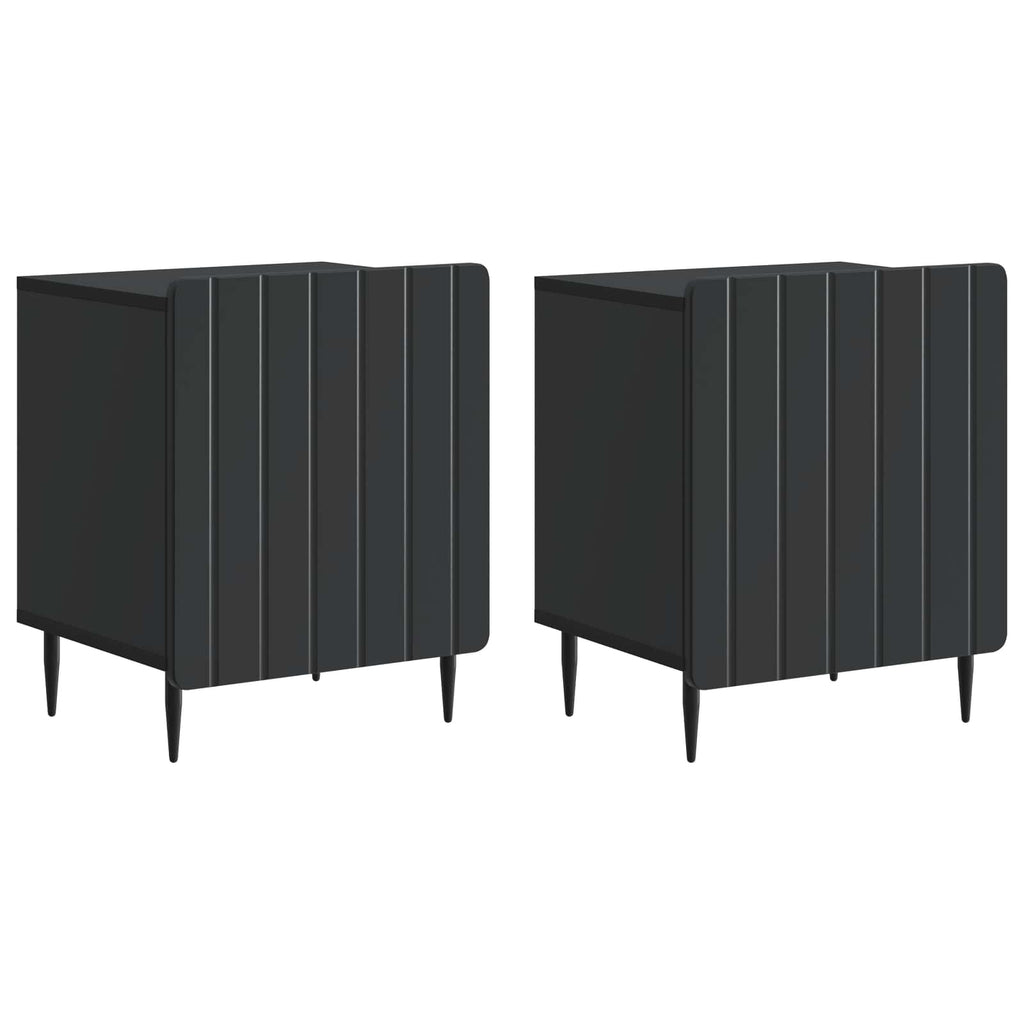 vidaXL Szafka Nocna 2 pcs Czarny 43 x 34,5 x 52 cm Drewno inżynieryjne