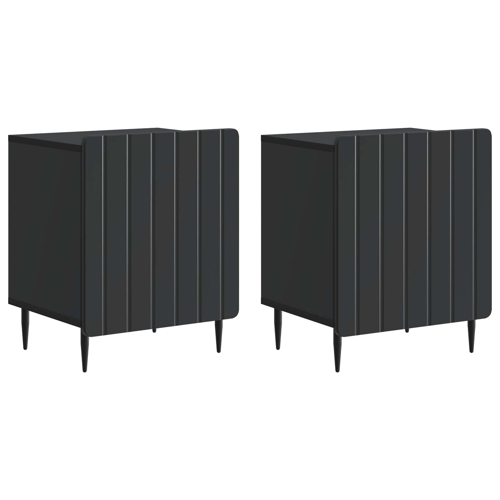 vidaXL Szafka Nocna 2 pcs Czarny 43 x 34,5 x 52 cm Drewno inżynieryjne