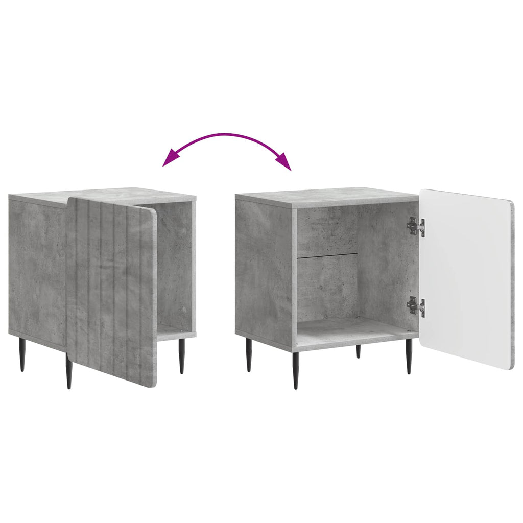 vidaXL Szafka Nocna 2 pcs Betonowy szary 43 x 34,5 x 52 cm