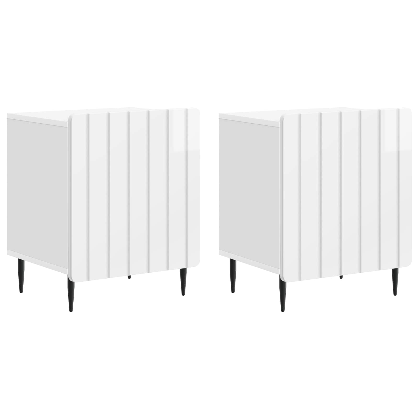vidaXL Szafka Nocna 2 pcs Biały wysoki połysk 43 x 34,5 x 52 cm