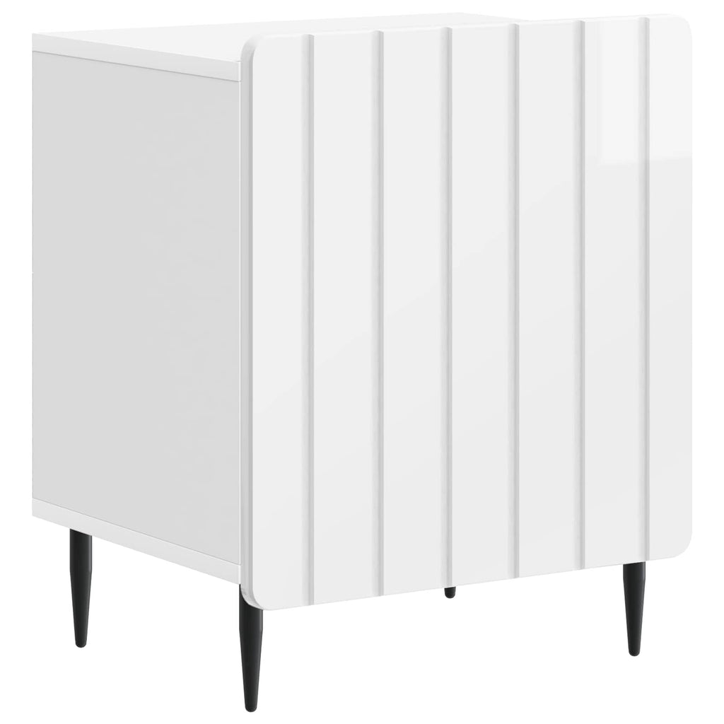 vidaXL Szafka Nocna 2 pcs Biały wysoki połysk 43 x 34,5 x 52 cm
