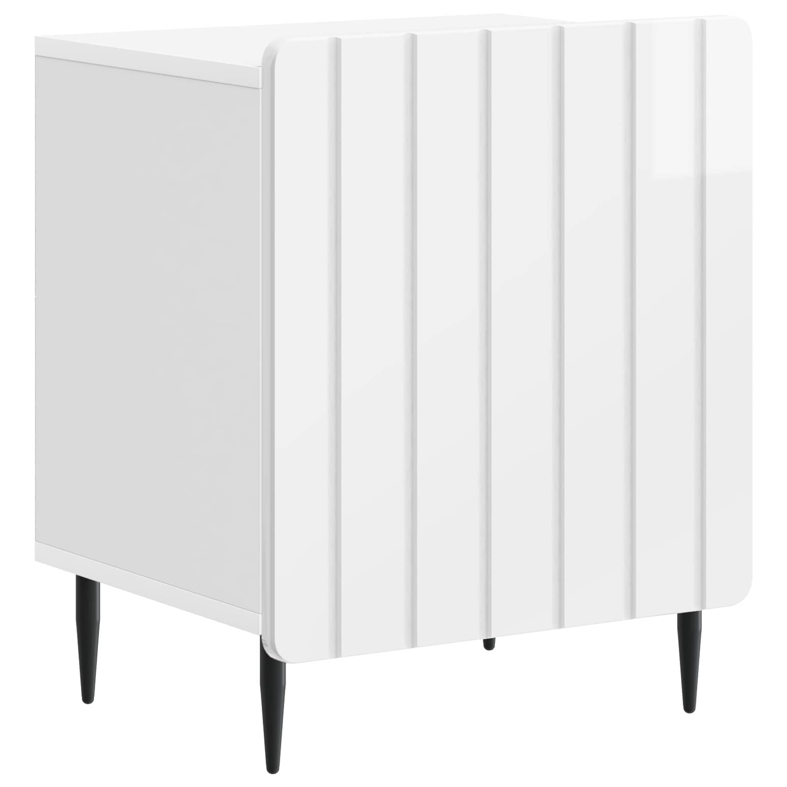 vidaXL Szafka Nocna 2 pcs Biały wysoki połysk 43 x 34,5 x 52 cm