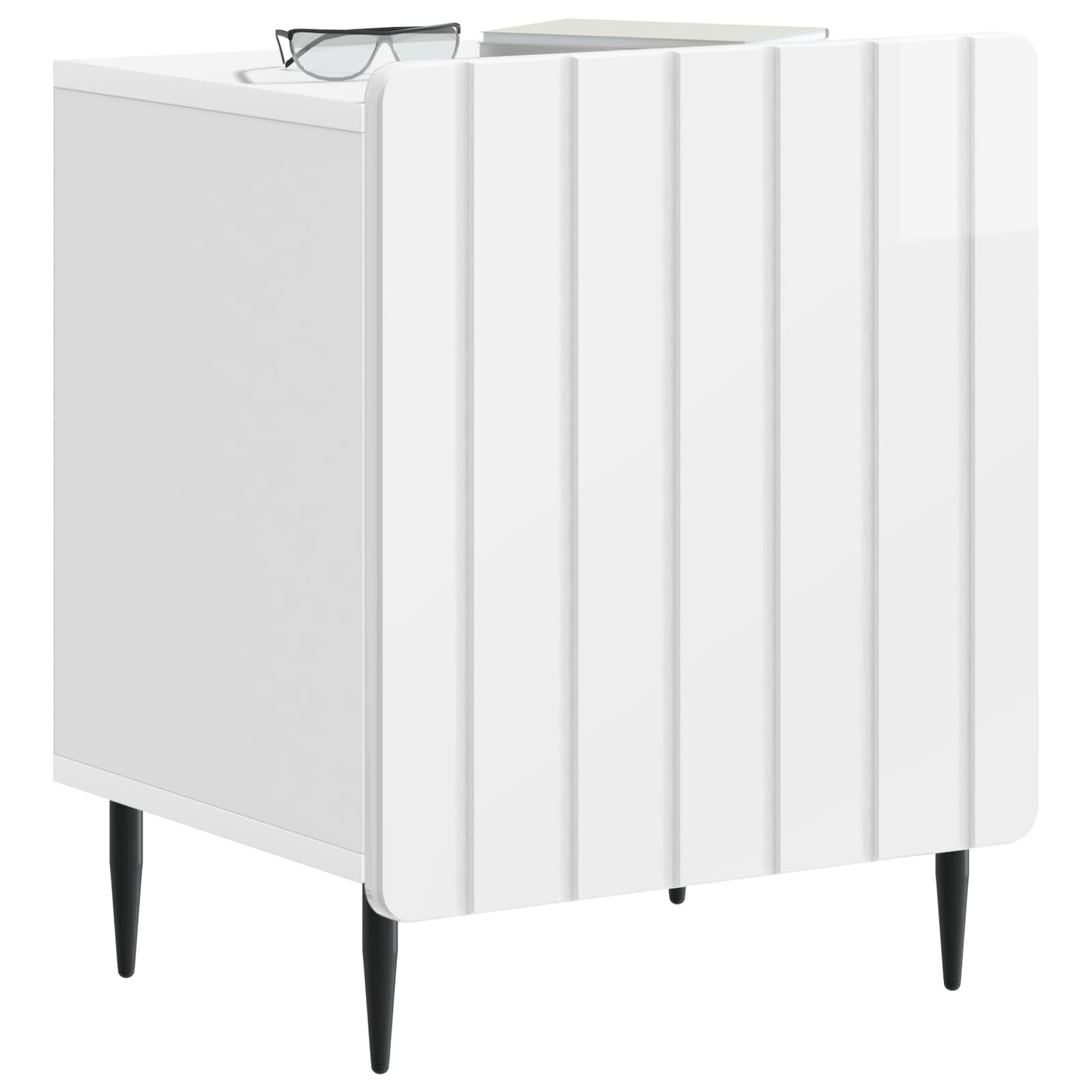 vidaXL Szafka Nocna 2 pcs Biały wysoki połysk 43 x 34,5 x 52 cm