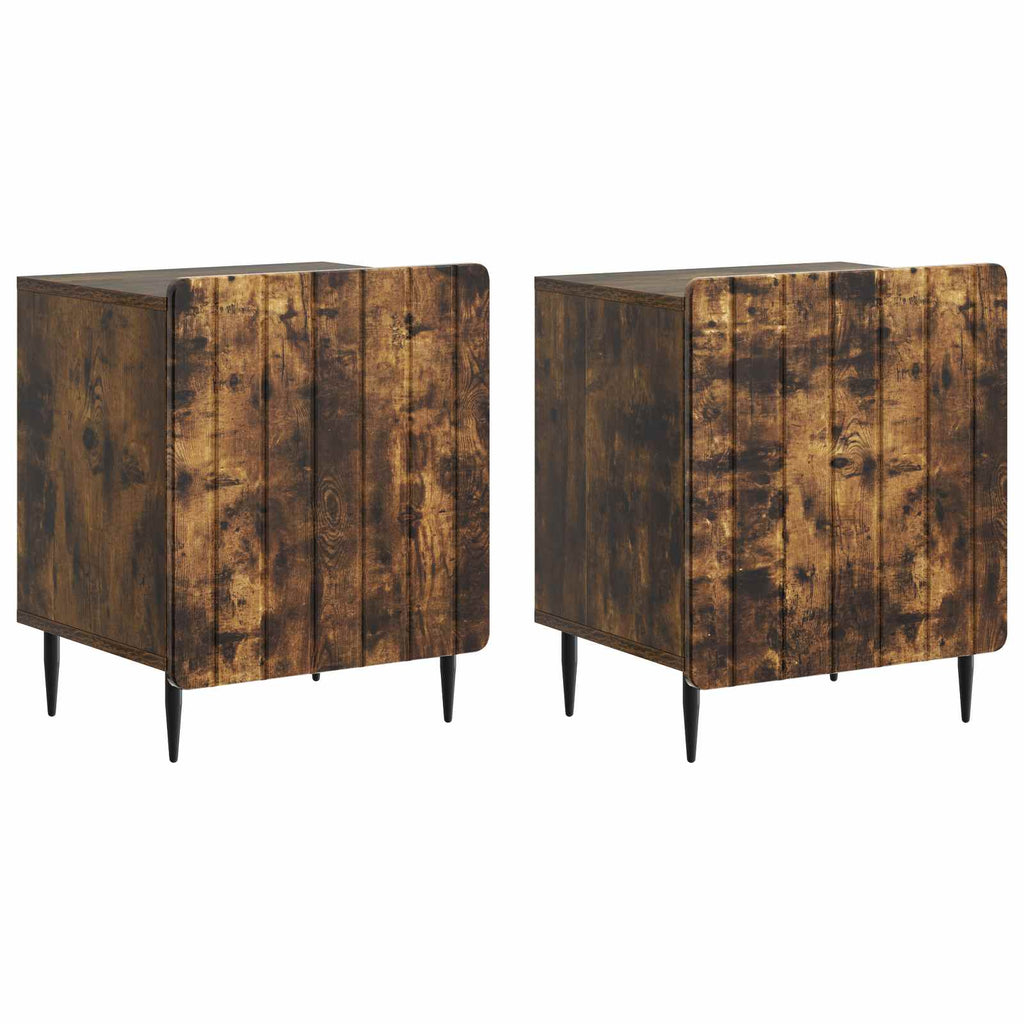 vidaXL Szafka Nocna 2 pcs Dąb wędzony 43 x 34,5 x 52 cm
