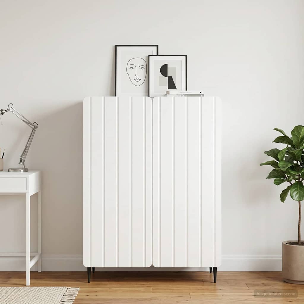 vidaXL Bufet Biały wysoki połysk 66 x 34,5 x 92 cm Drewno inżynieryjne