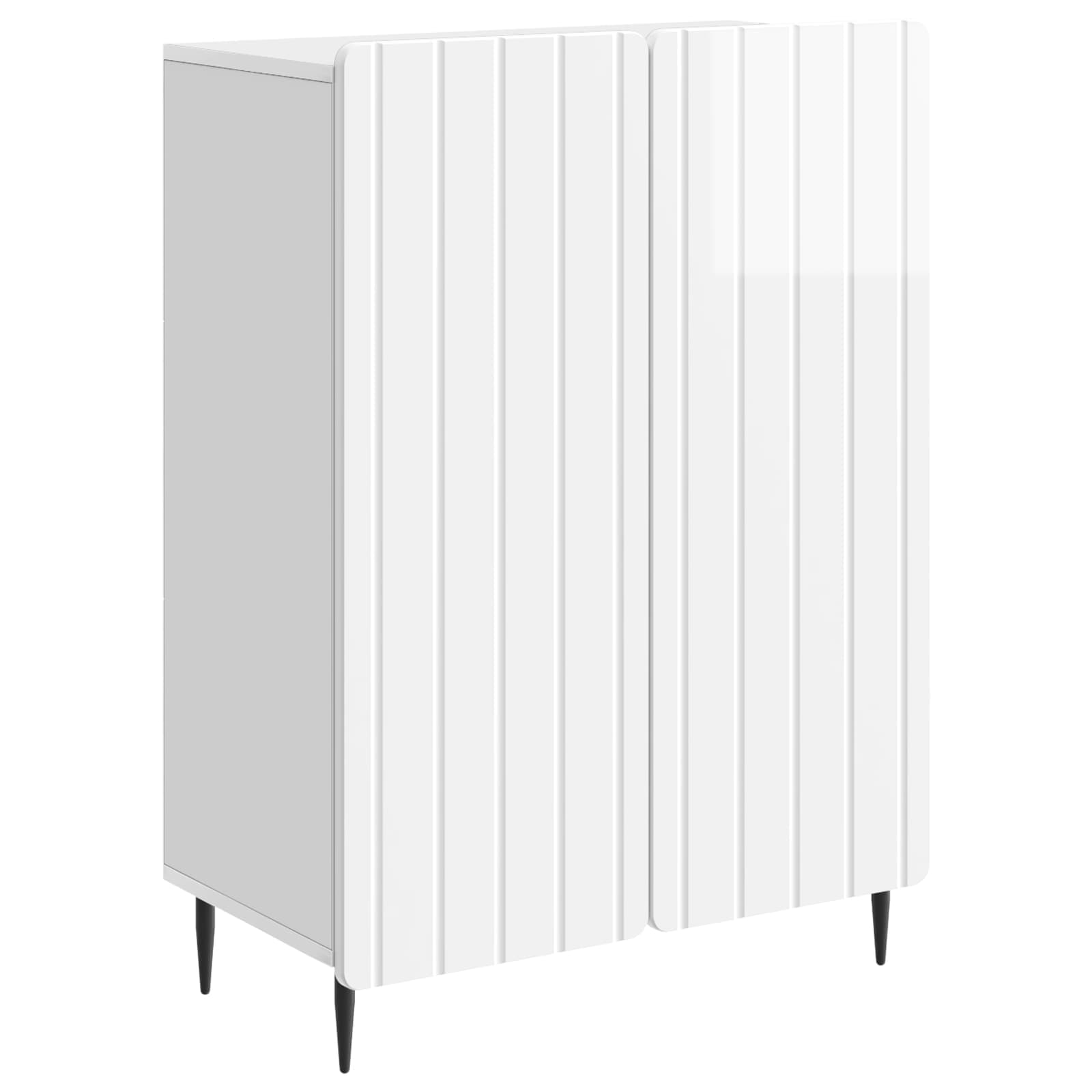 vidaXL Bufet Biały wysoki połysk 66 x 34,5 x 92 cm Drewno inżynieryjne