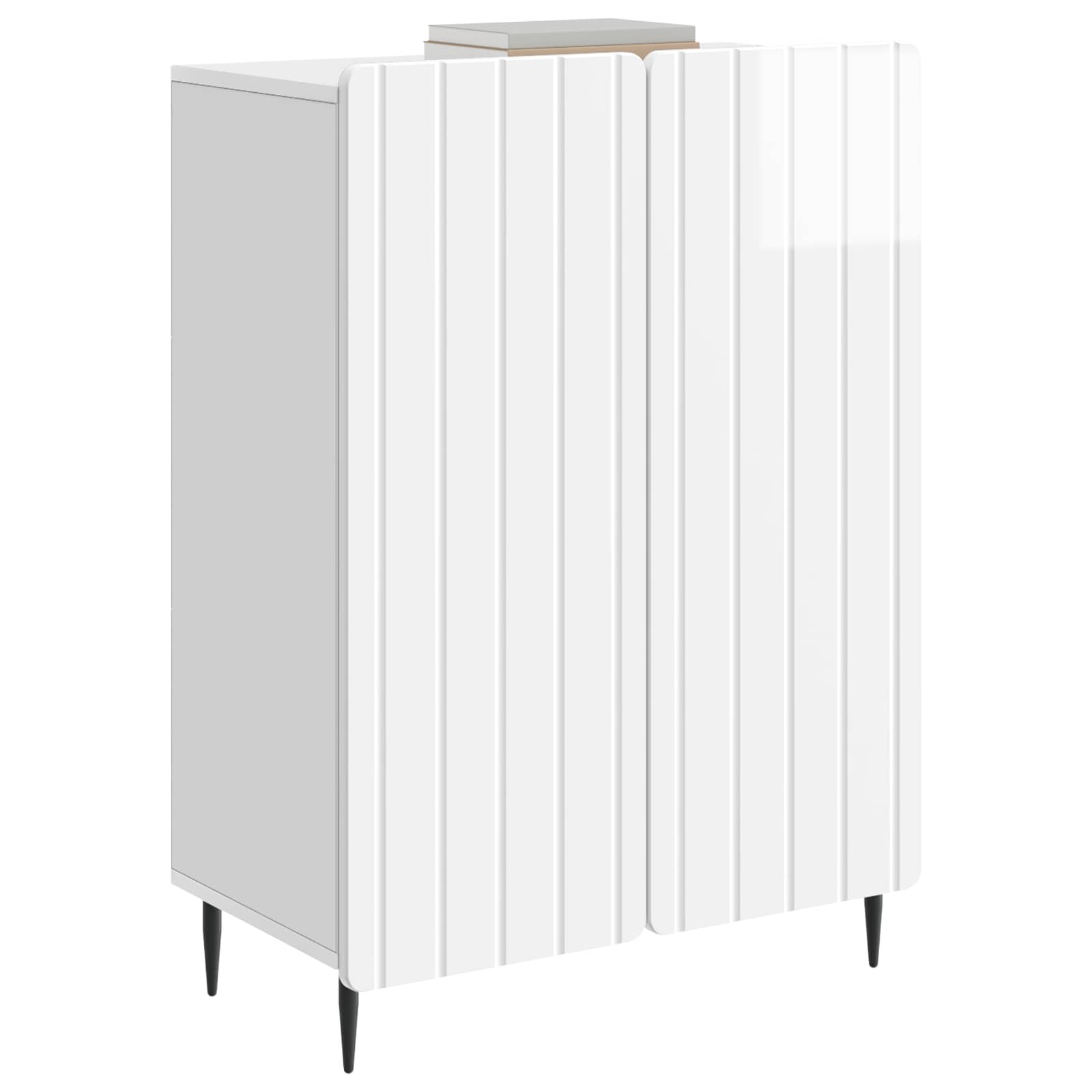 vidaXL Bufet Biały wysoki połysk 66 x 34,5 x 92 cm Drewno inżynieryjne