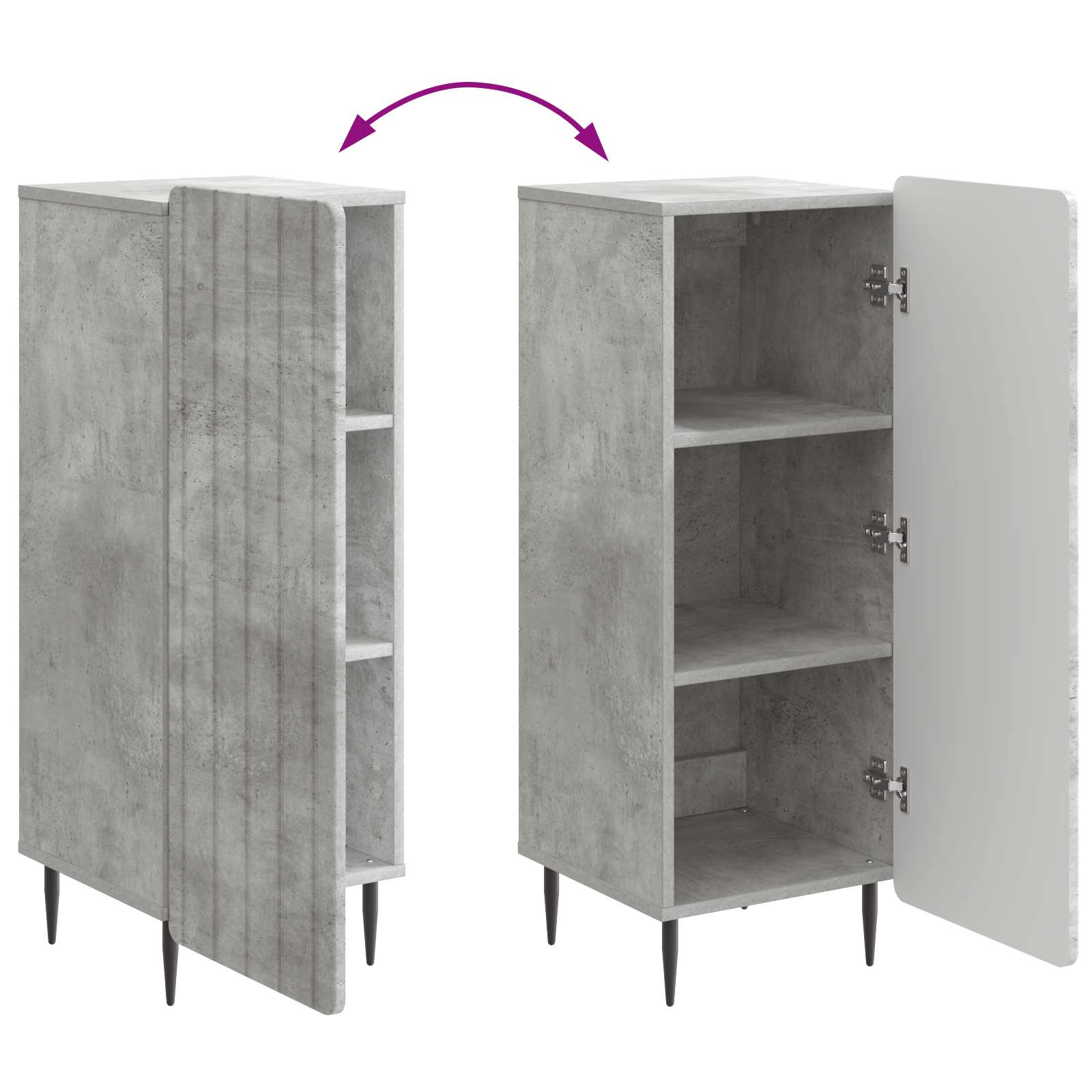 vidaXL Bufet Betonowy szary 34,5 x 33 x 92 cm Drewno inżynieryjne