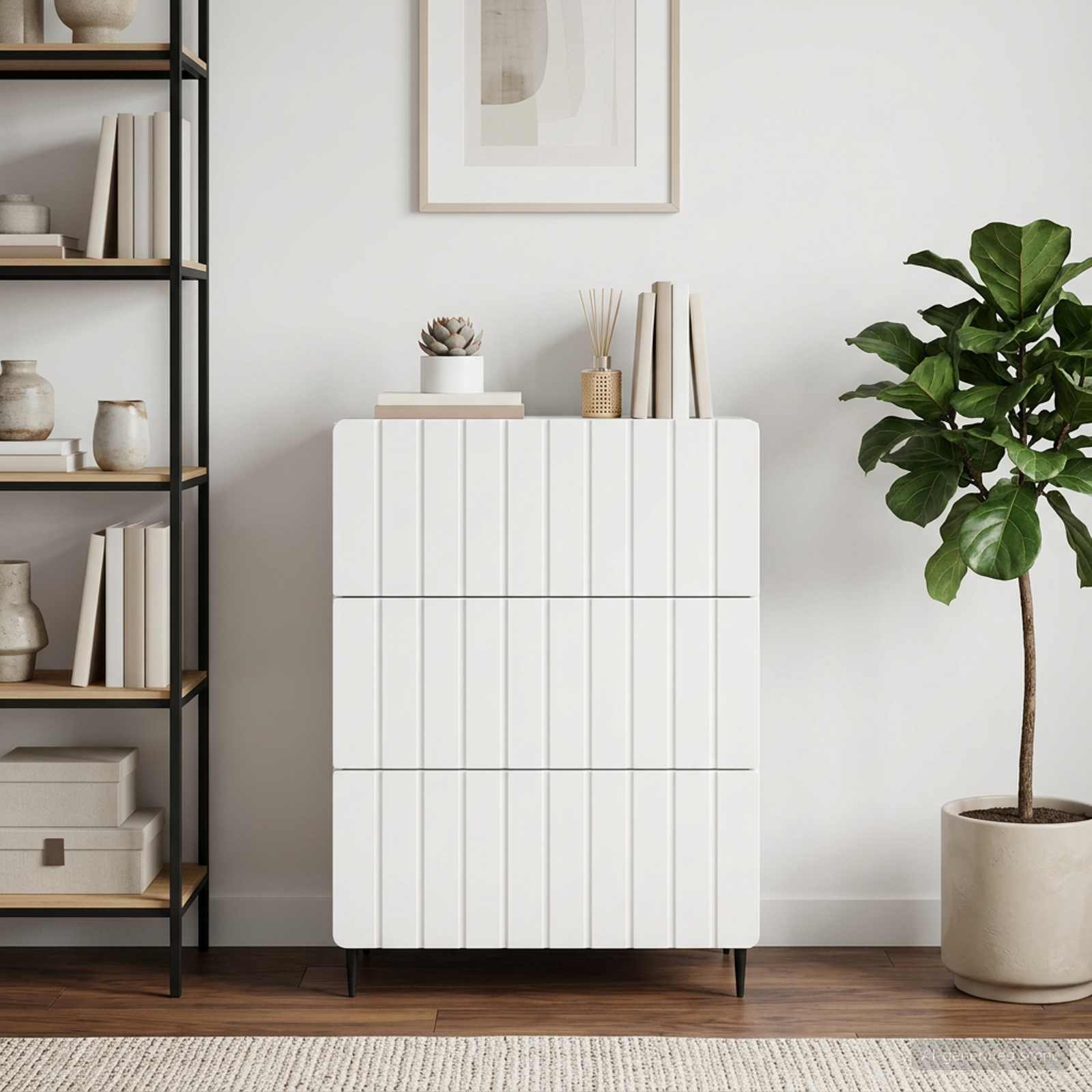 vidaXL Szafka z Szufladami Biały 66 x 34,5 x 92 cm Drewno inżynieryjne