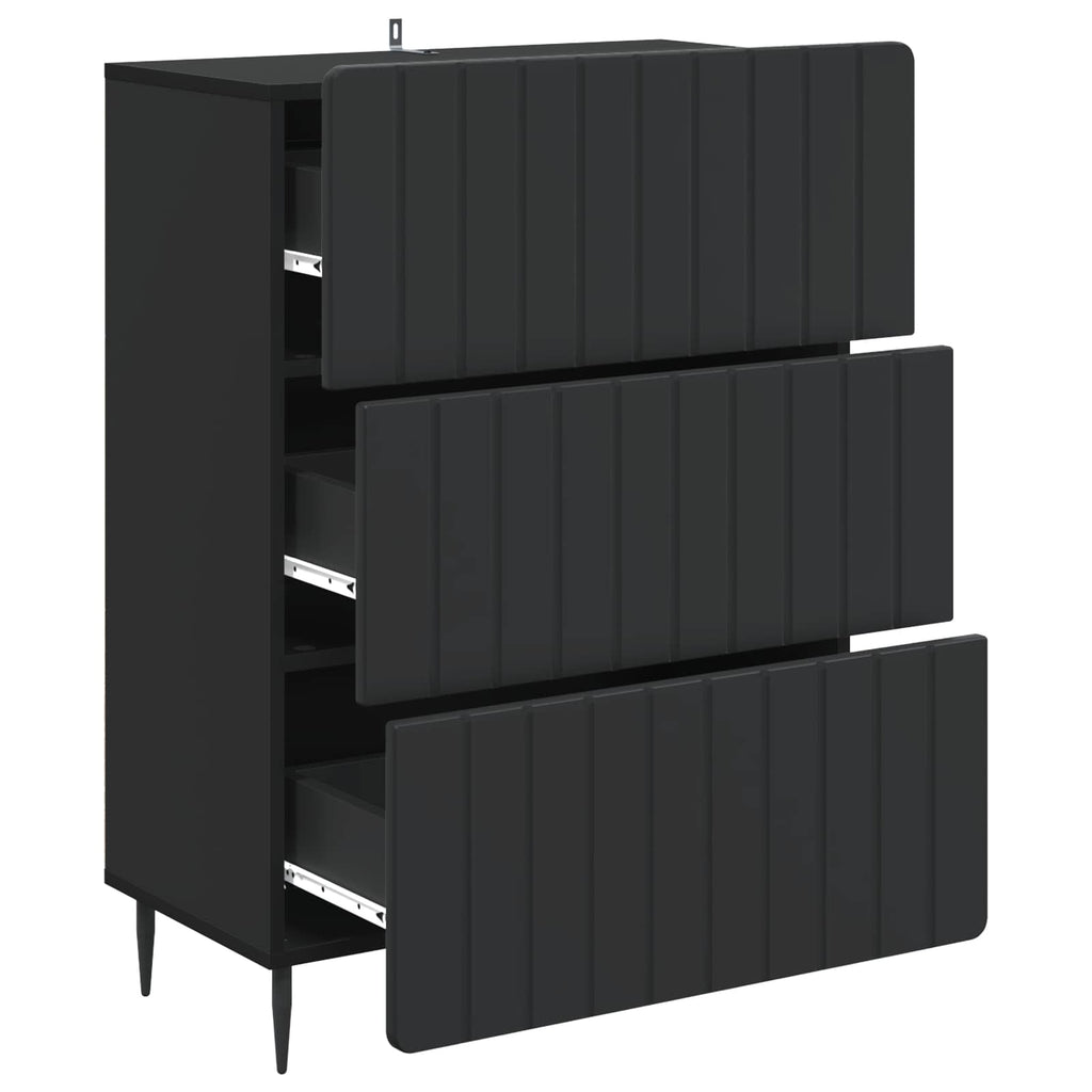 vidaXL Szafka z Szufladami Czarny 66 x 34,5 x 92 cm
