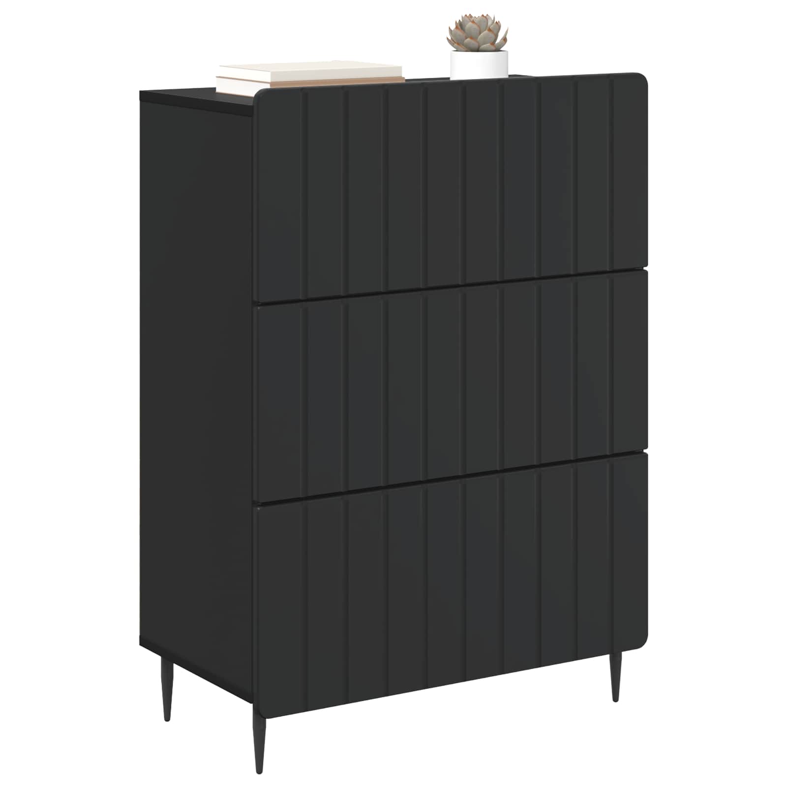 vidaXL Szafka z Szufladami Czarny 66 x 34,5 x 92 cm