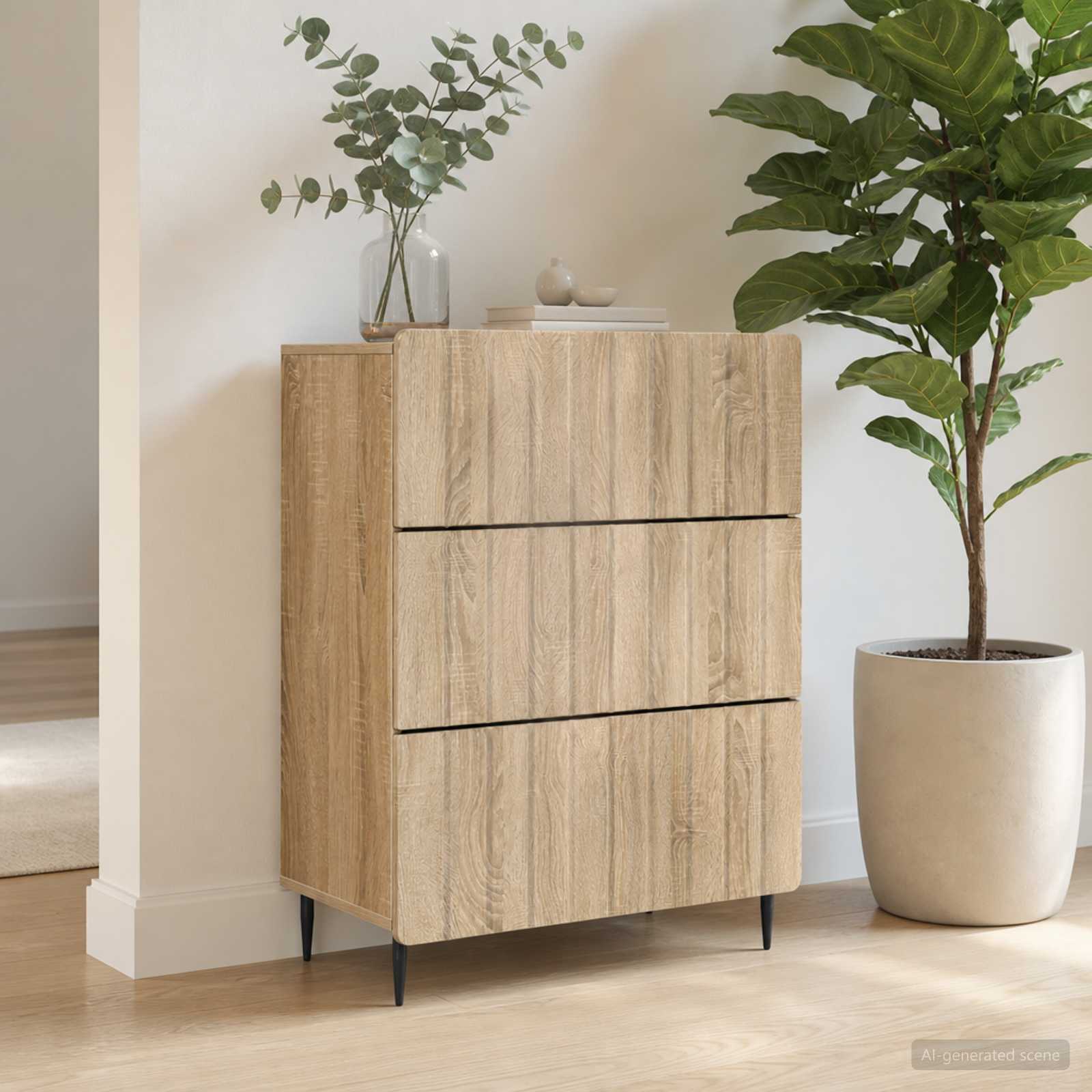 vidaXL Szafka z Szufladami dąb Sonoma 66 x 34,5 x 92 cm
