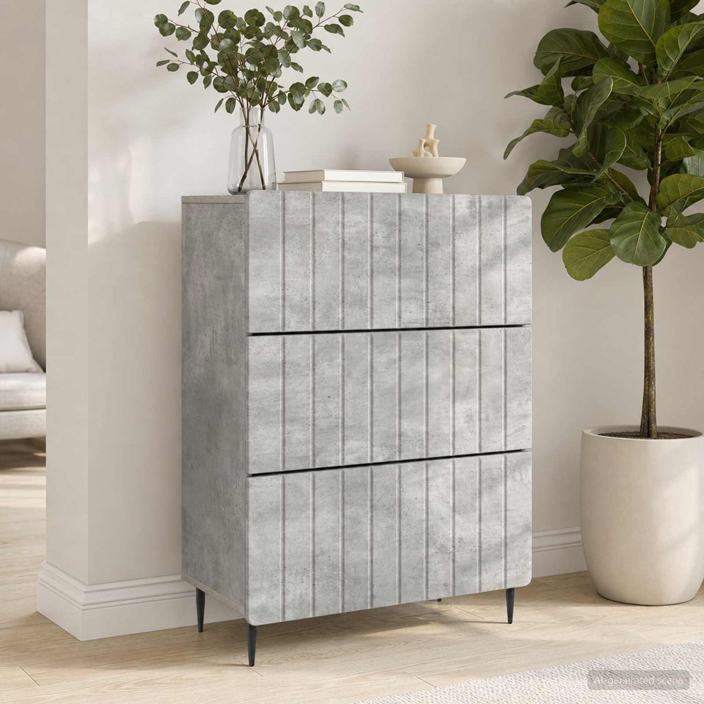 vidaXL Szafka z Szufladami Betonowy szary 66 x 34,5 x 92 cm