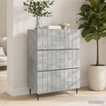 vidaXL Szafka z Szufladami Betonowy szary 66 x 34,5 x 92 cm