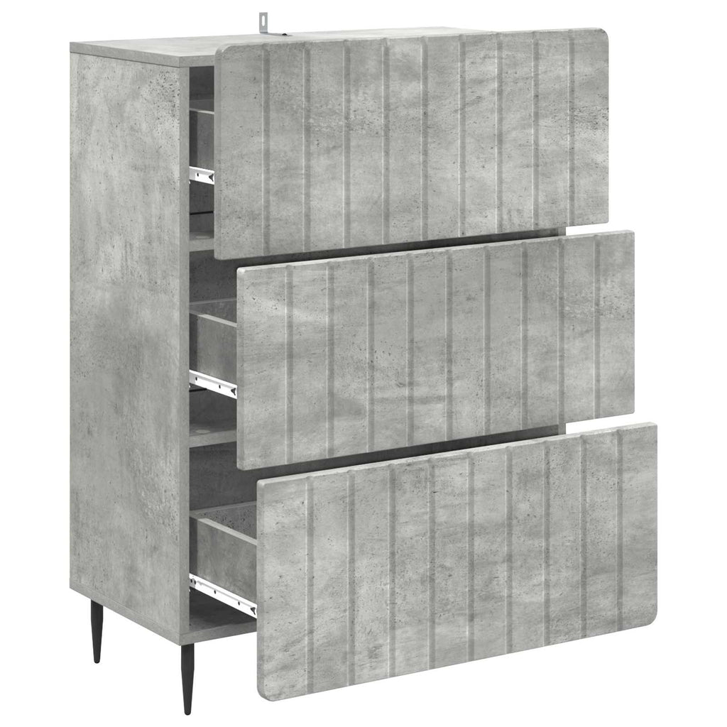 vidaXL Szafka z Szufladami Betonowy szary 66 x 34,5 x 92 cm