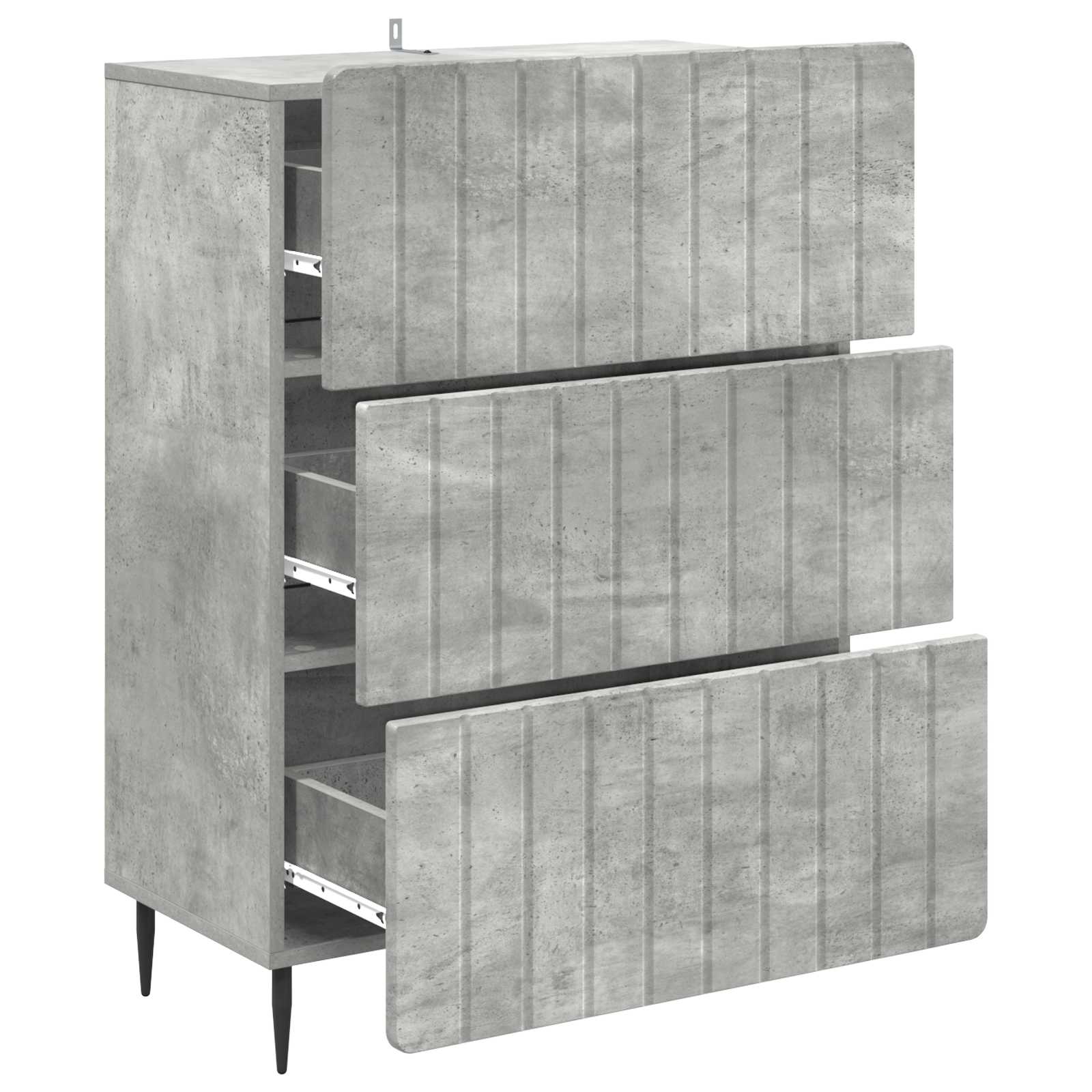 vidaXL Szafka z Szufladami Betonowy szary 66 x 34,5 x 92 cm