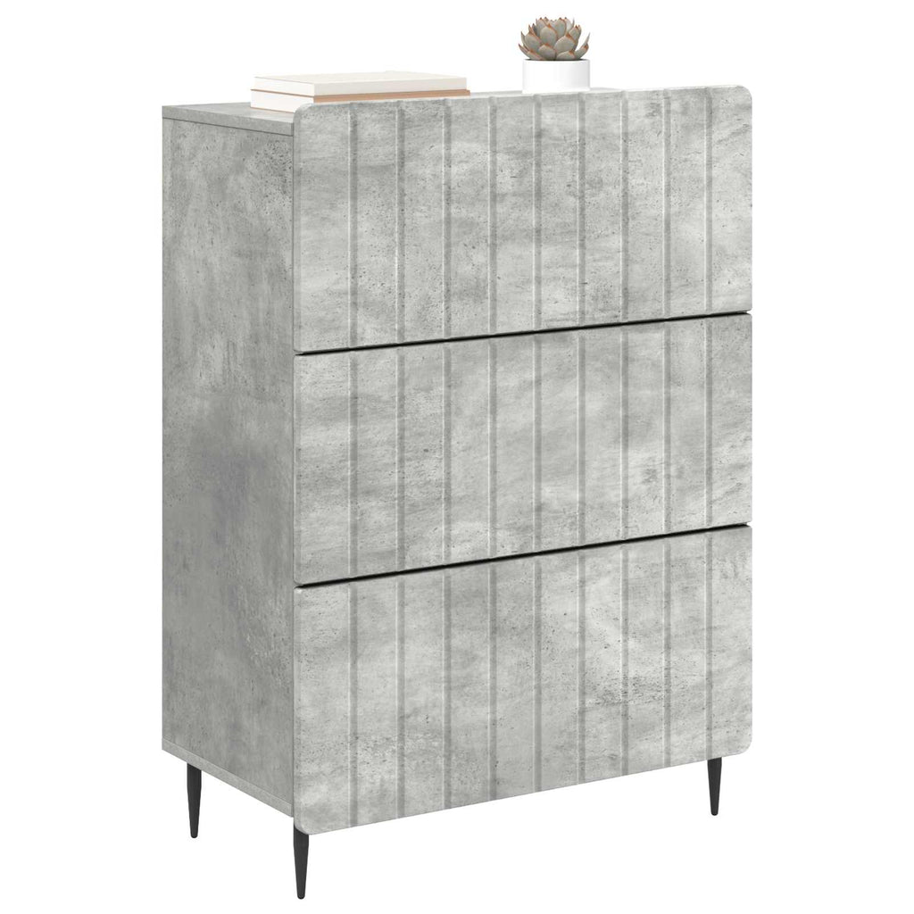 vidaXL Szafka z Szufladami Betonowy szary 66 x 34,5 x 92 cm