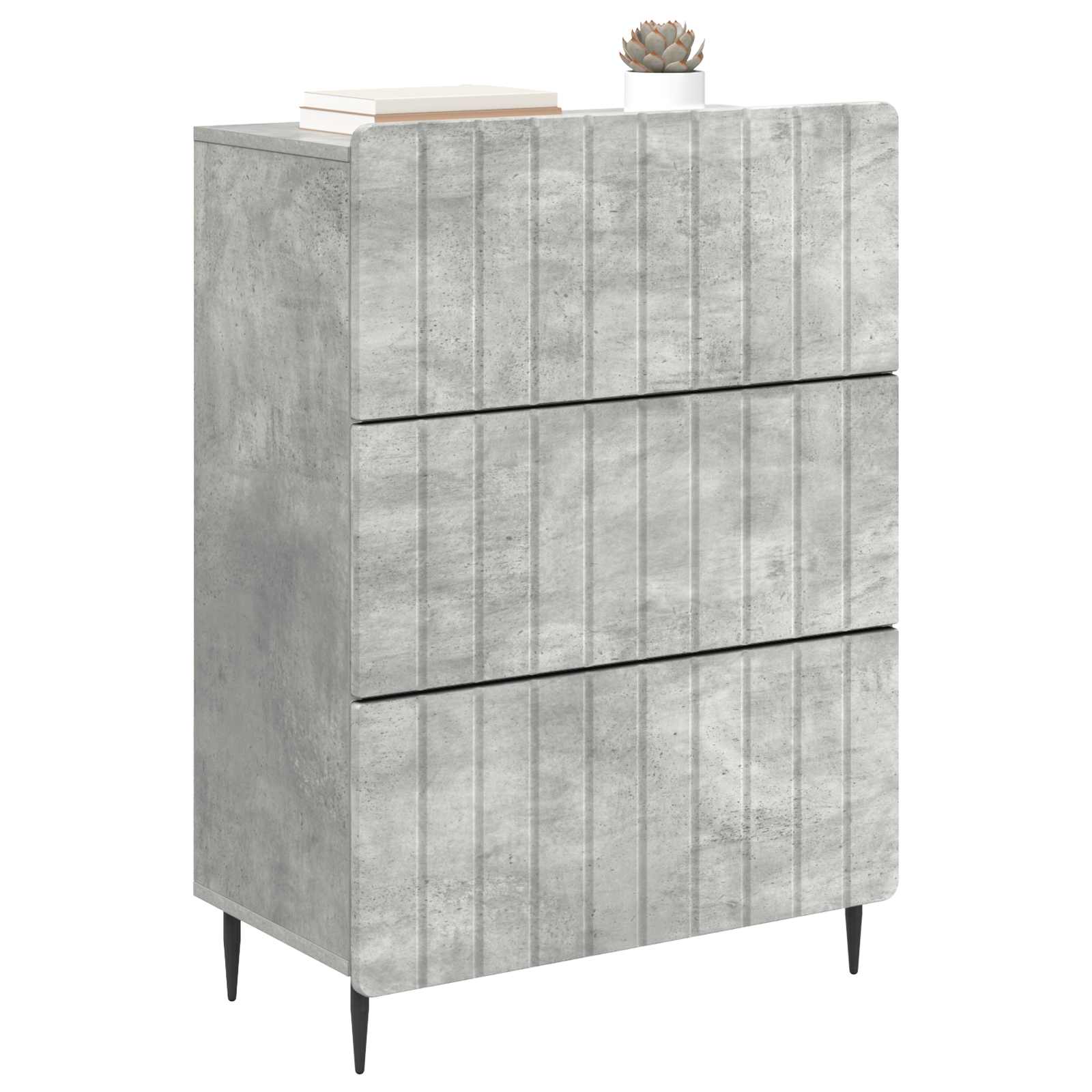 vidaXL Szafka z Szufladami Betonowy szary 66 x 34,5 x 92 cm