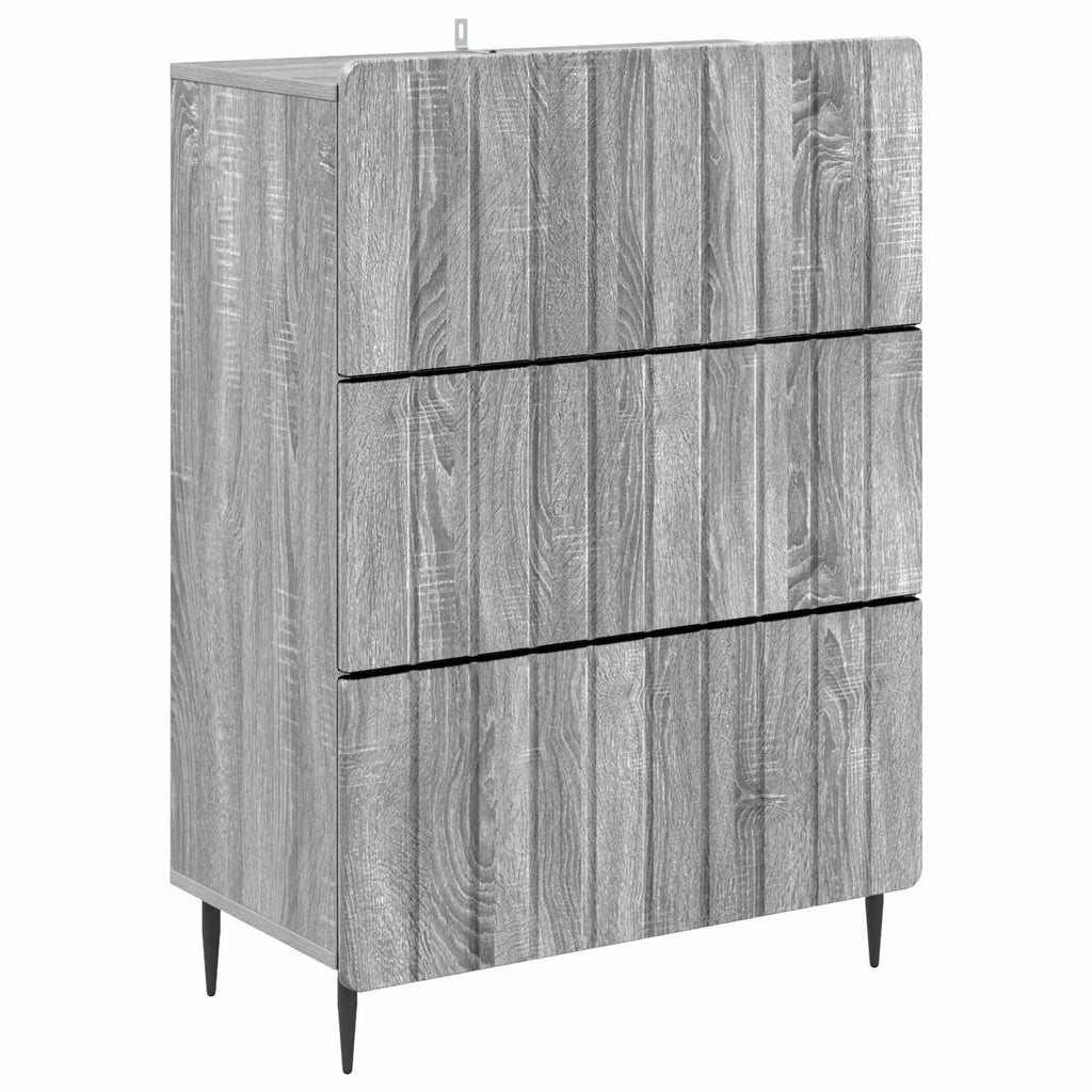 vidaXL Szafka z Szufladami Szary Sonoma 66 x 34,5 x 92 cm