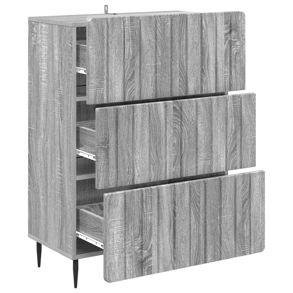 vidaXL Szafka z Szufladami Szary Sonoma 66 x 34,5 x 92 cm
