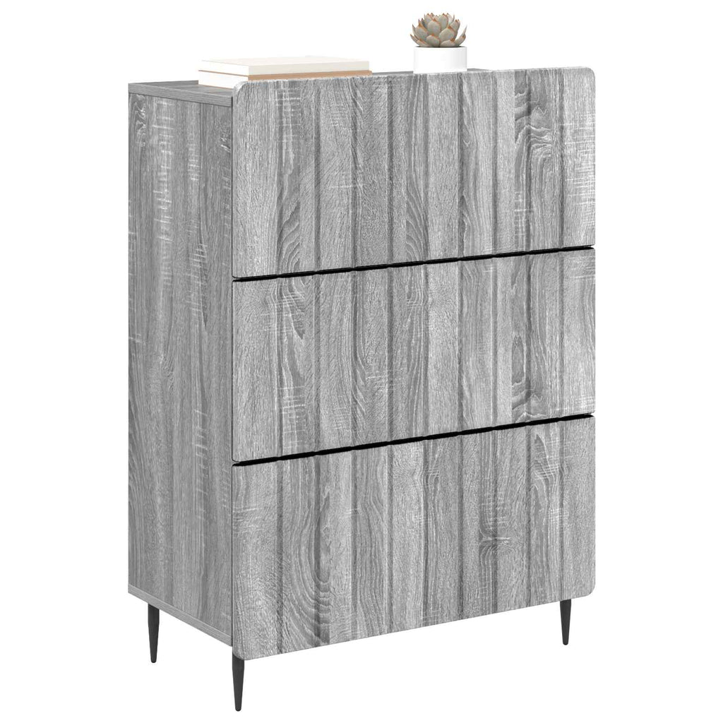 vidaXL Szafka z Szufladami Szary Sonoma 66 x 34,5 x 92 cm