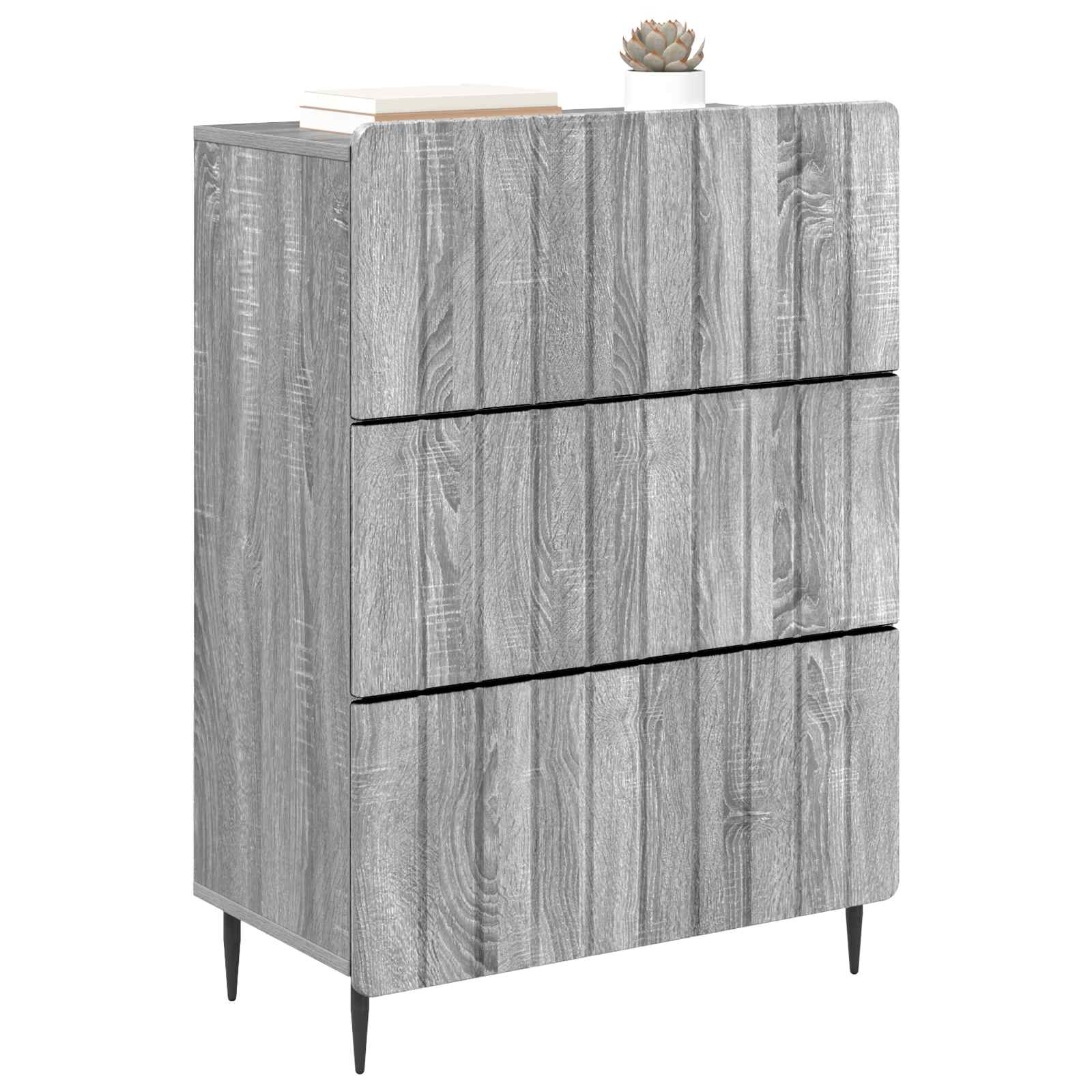 vidaXL Szafka z Szufladami Szary Sonoma 66 x 34,5 x 92 cm