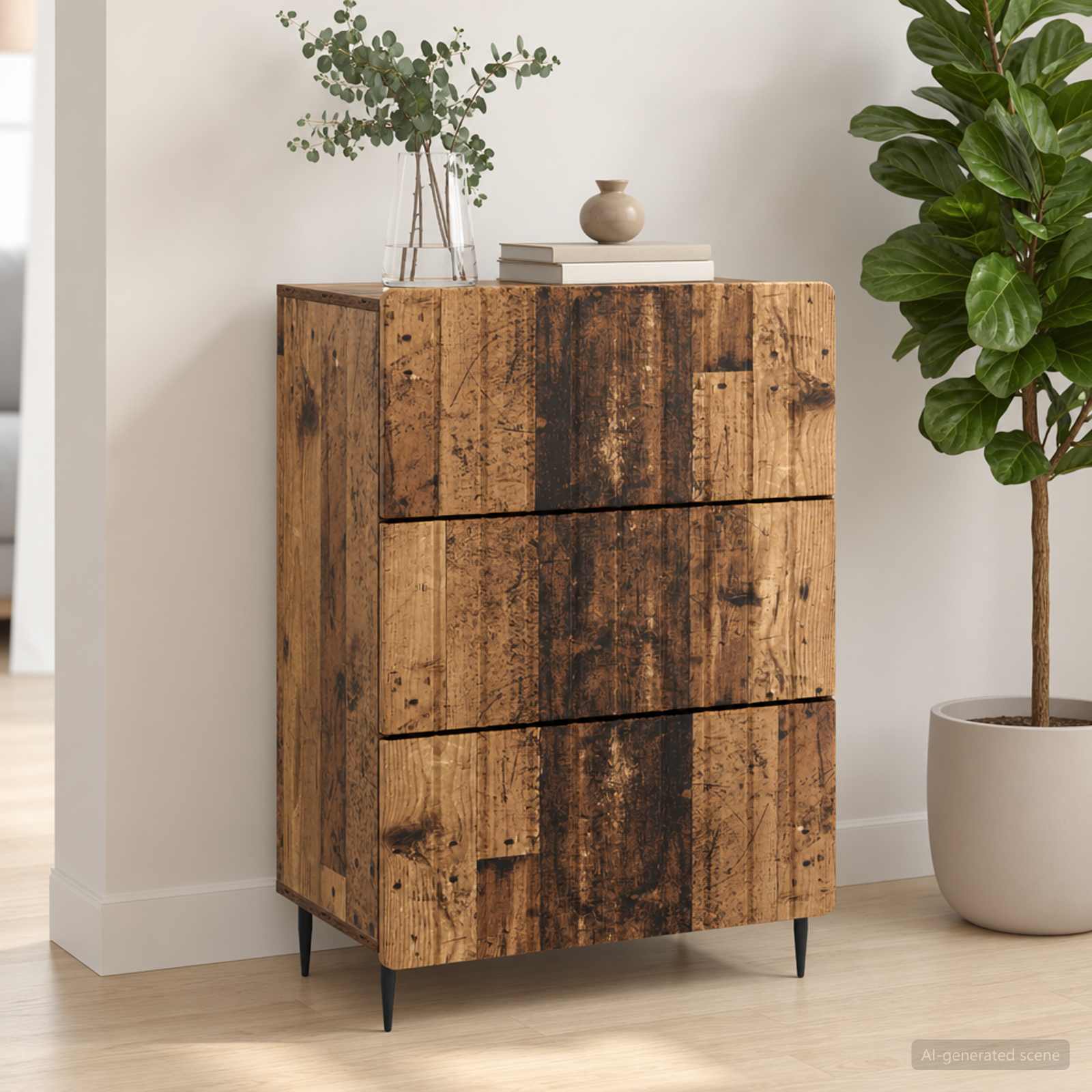 vidaXL Szafka z Szufladami Stare drewno 66 x 34,5 x 92 cm