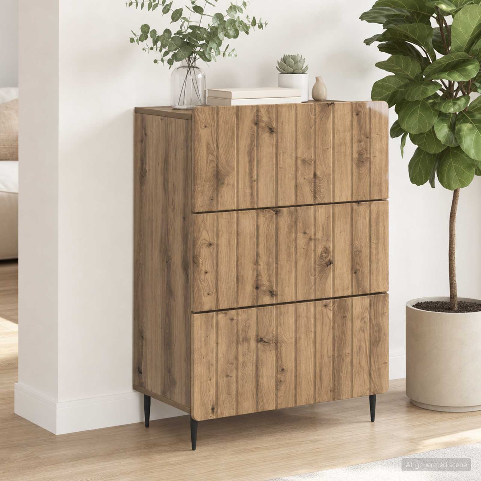 vidaXL Szafka z Szufladami 66 x 34,5 x 92 cm Drewno inżynieryjne