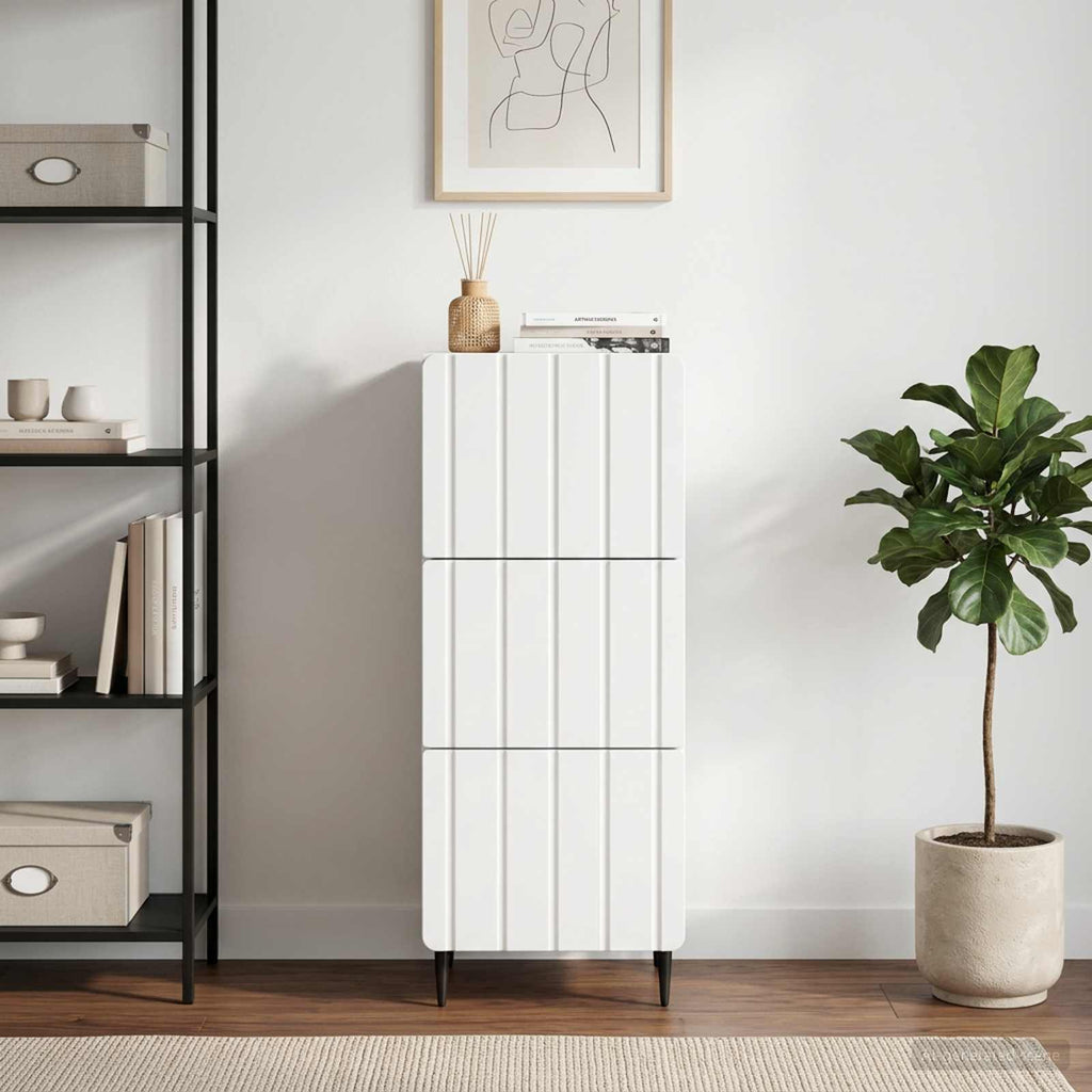 vidaXL Szafka z Szufladami Biały 33 x 34,5 x 92 cm Drewno inżynieryjne