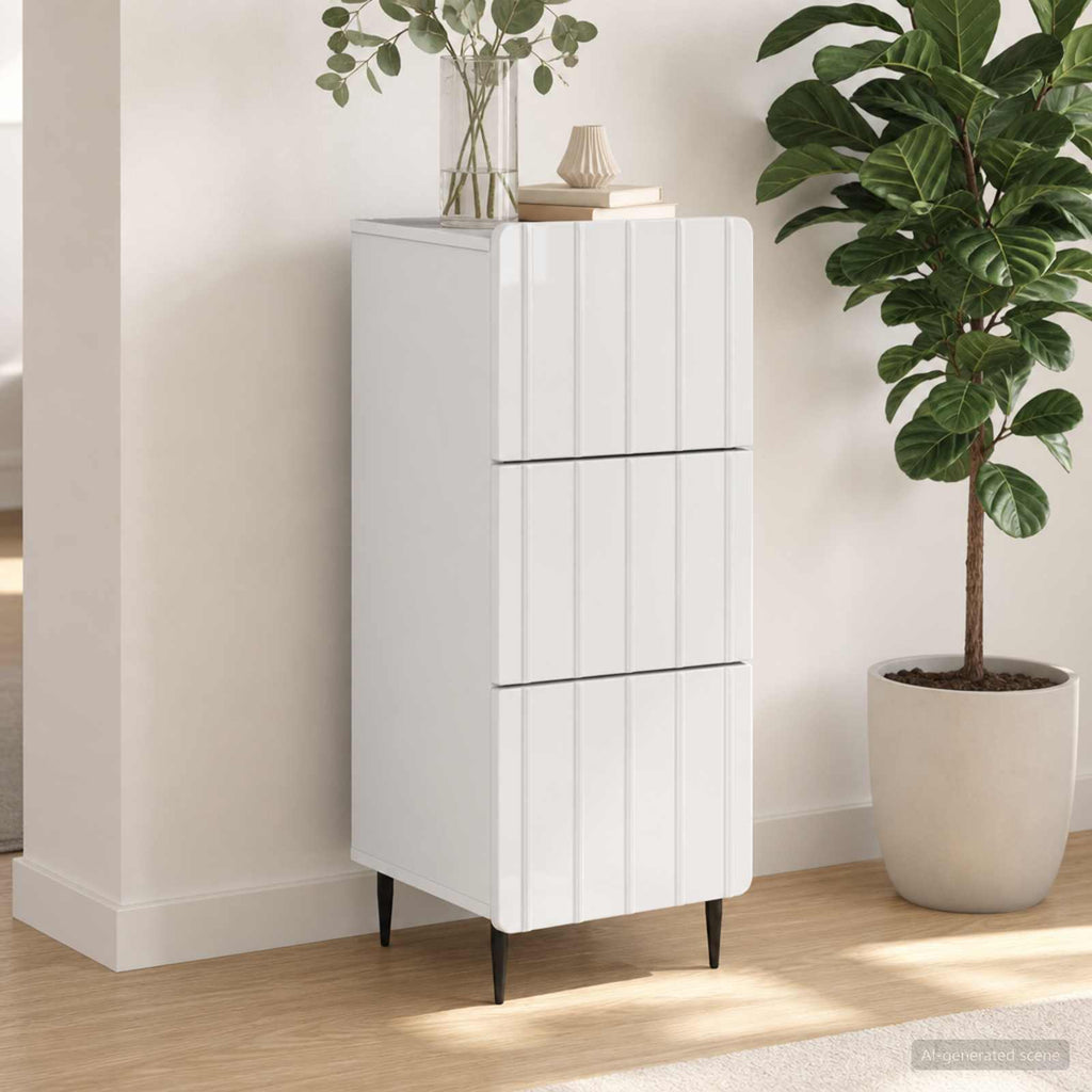 vidaXL Szafka z Szufladami Biały 33 x 34,5 x 92 cm Drewno inżynieryjne