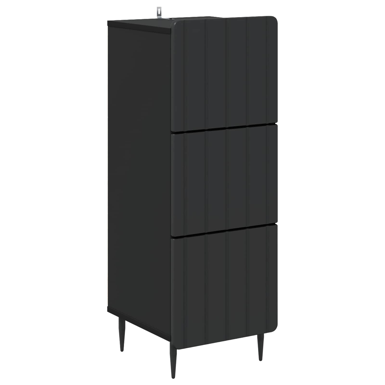 vidaXL Szafka z Szufladami Czarny 33 x 34,5 x 92 cm