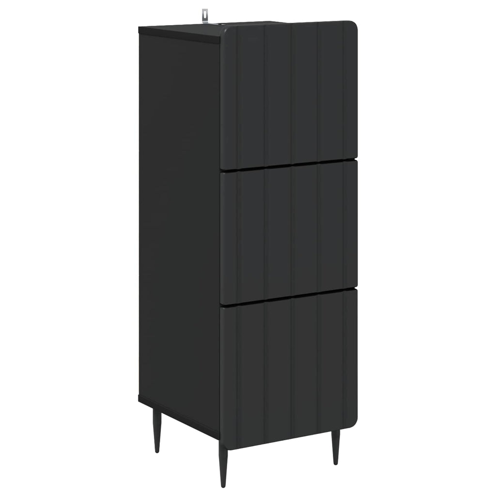 vidaXL Szafka z Szufladami Czarny 33 x 34,5 x 92 cm
