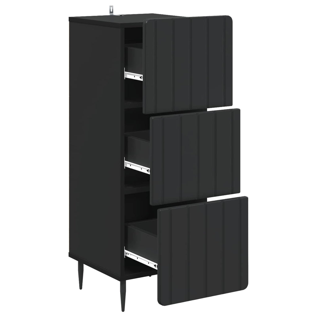 vidaXL Szafka z Szufladami Czarny 33 x 34,5 x 92 cm