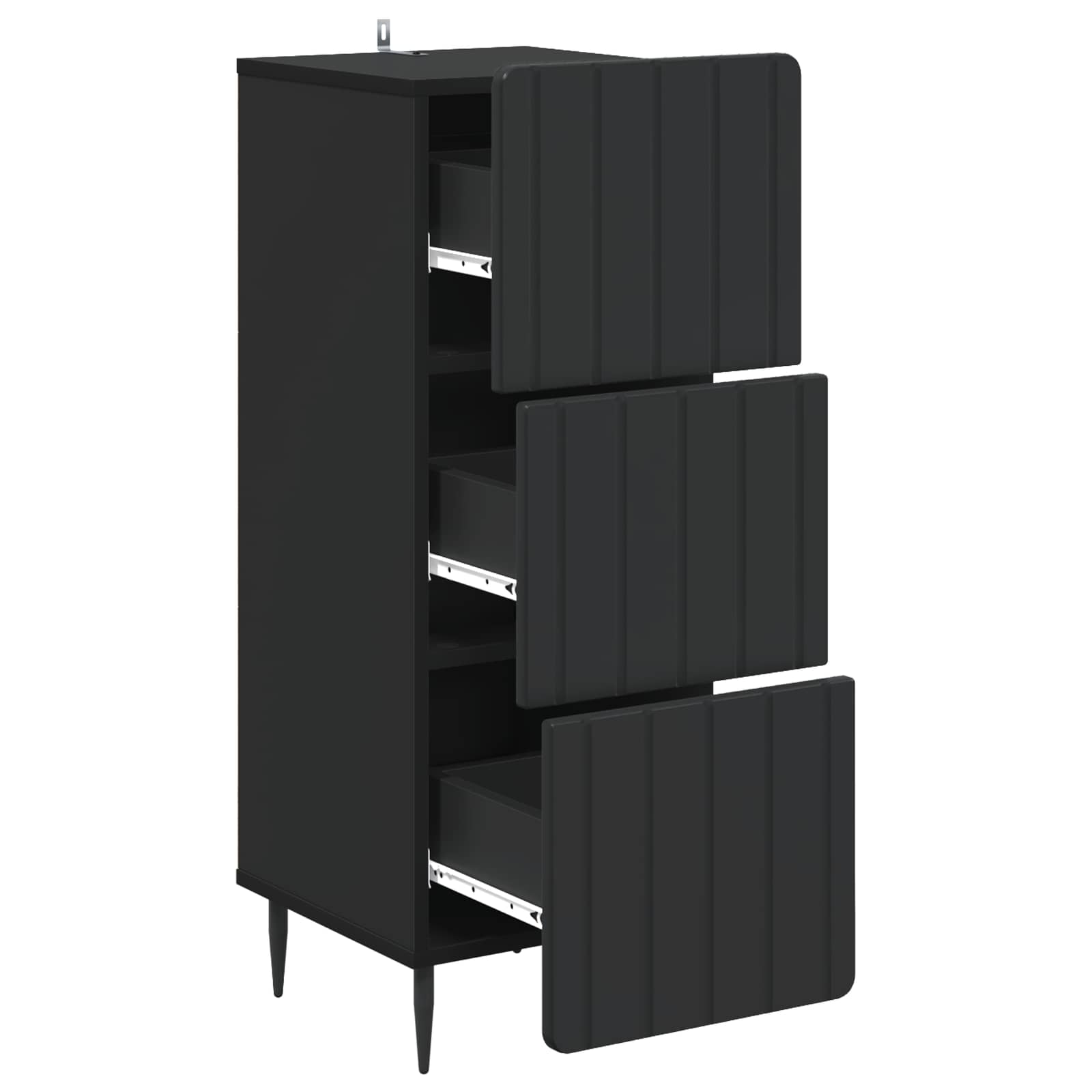 vidaXL Szafka z Szufladami Czarny 33 x 34,5 x 92 cm