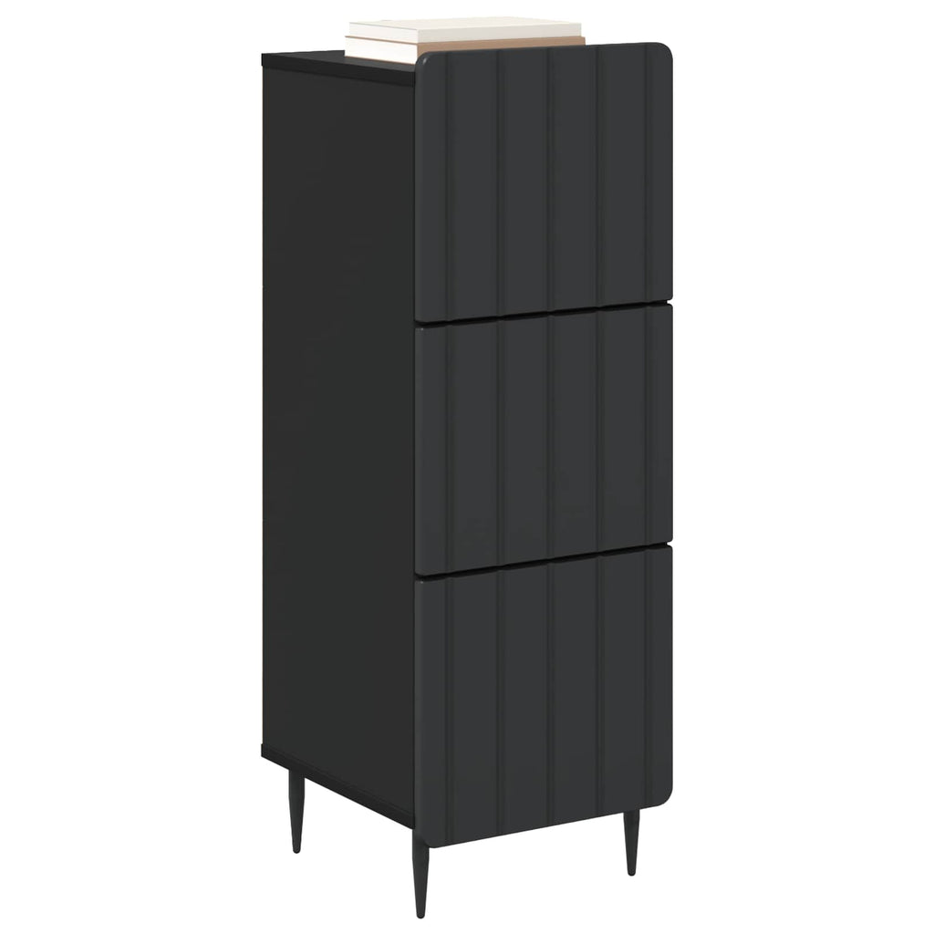 vidaXL Szafka z Szufladami Czarny 33 x 34,5 x 92 cm