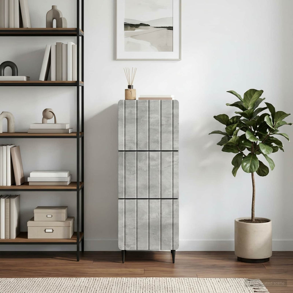 vidaXL Szafka z Szufladami Betonowy szary 33 x 34,5 x 92 cm