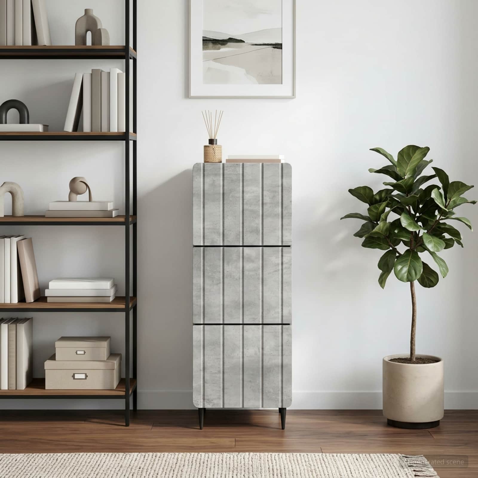 vidaXL Szafka z Szufladami Betonowy szary 33 x 34,5 x 92 cm