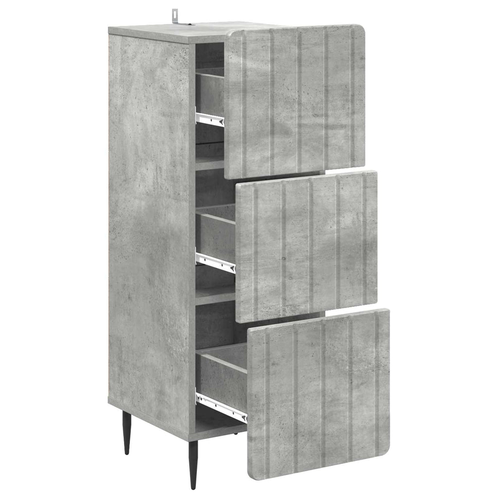 vidaXL Szafka z Szufladami Betonowy szary 33 x 34,5 x 92 cm